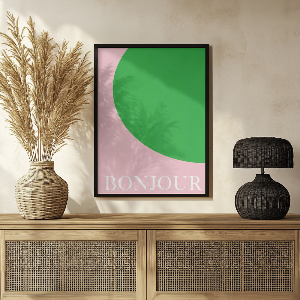 Bonjourpinkgreen Size24x36 Poster