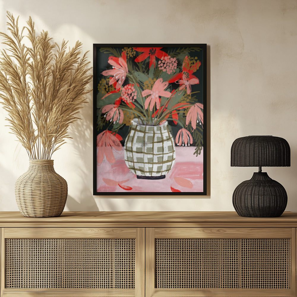 Plaid Vase Poster