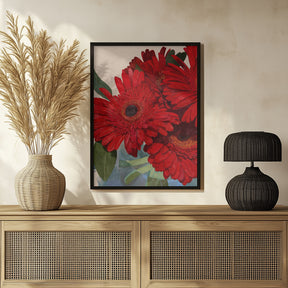 Red Gerbera Daisy Detail 3 Poster