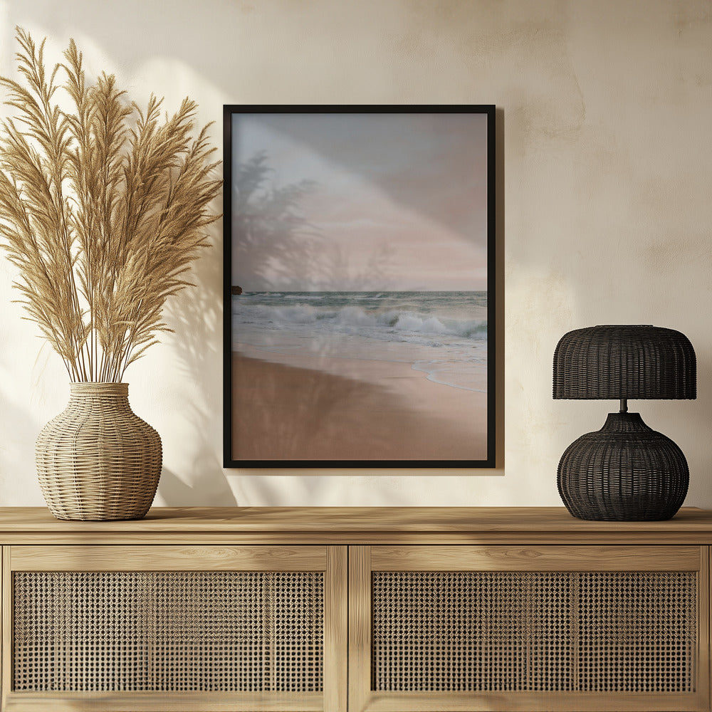 Pink Sunset Beach Poster