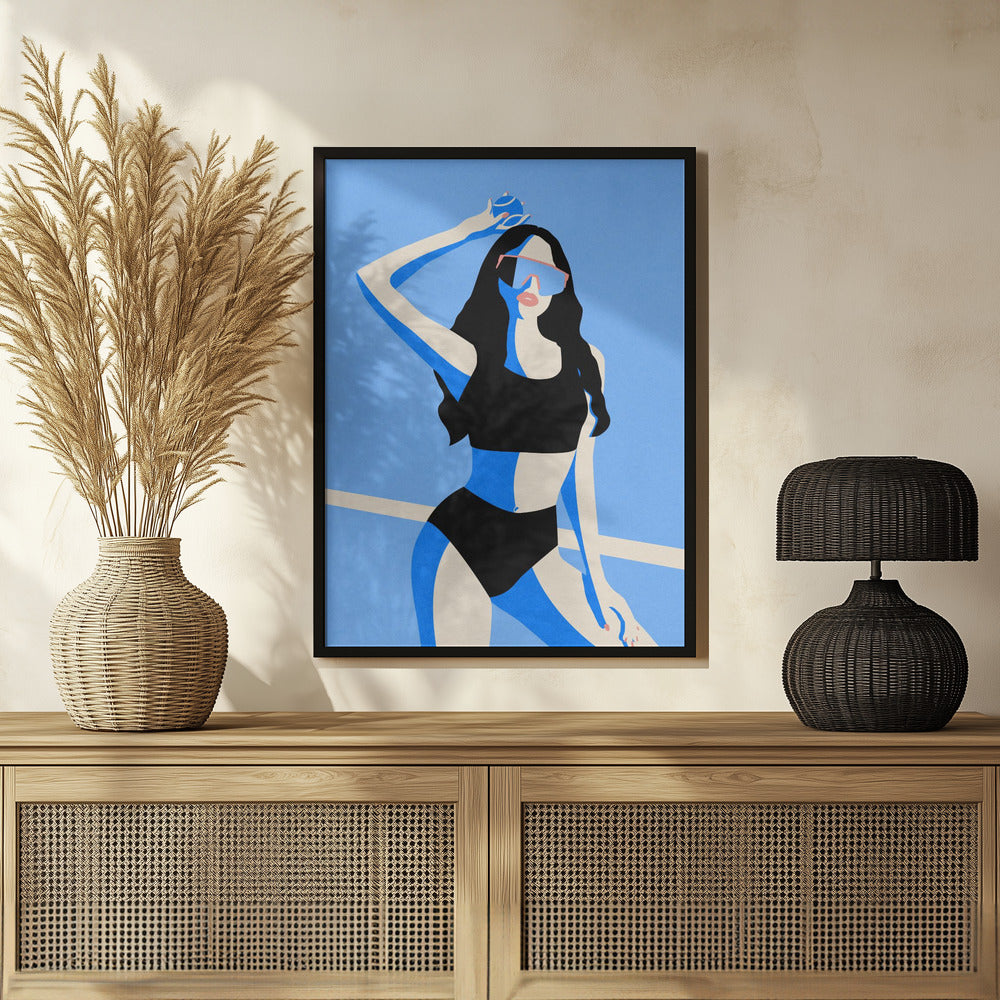 Blue Sport Girl Poster