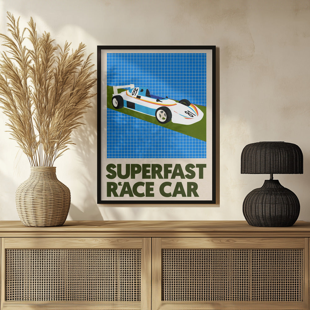 Superfast Race Car Poster