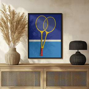 Wooden Badminton Rackets Poster