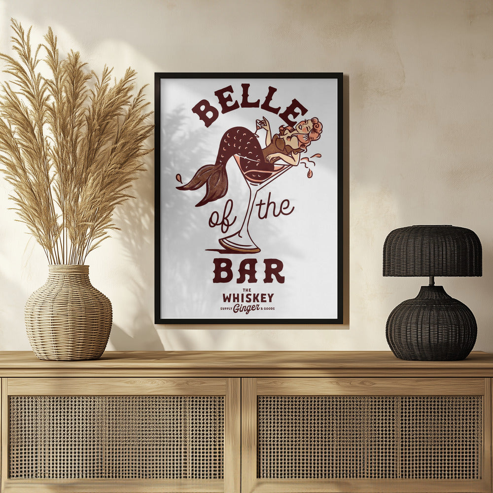 Belle Of The Bar Mermaid Pin Up Art Poster