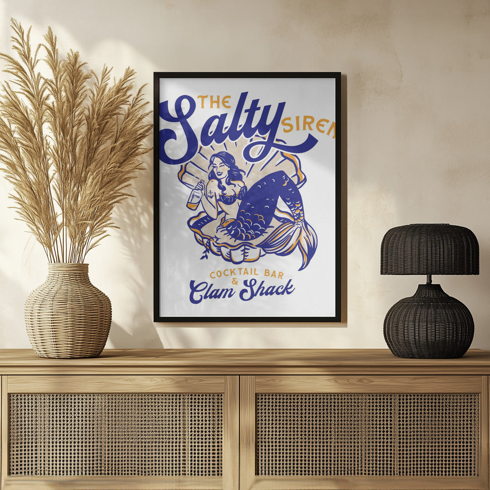 Salty Siren Cocktail Bar &amp; Clam Shack Mermaid Poster