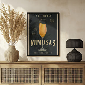 Bottomless Mimosas Art Deco Cocktail Bar Art Poster