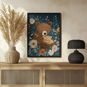 Mama Bear With Cub Poster