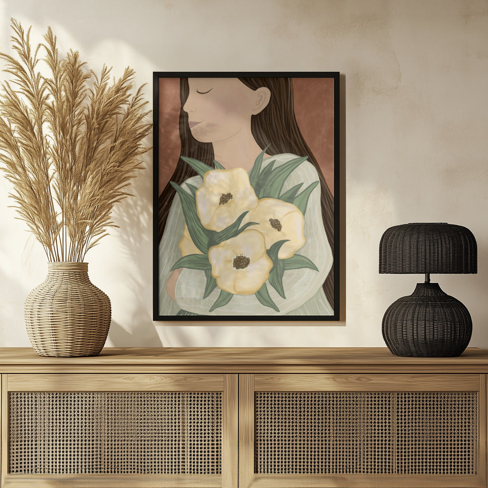 Pale Yellow Flowers Poster