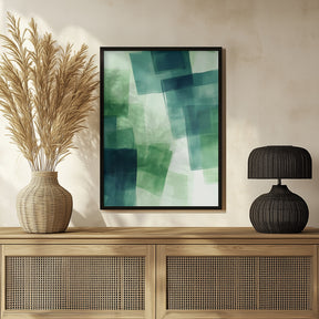 Green Squares Poster