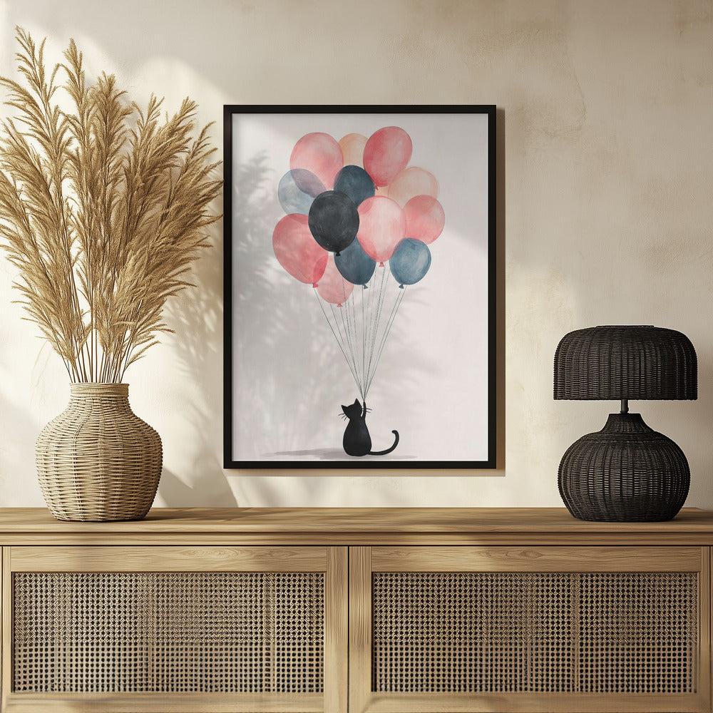 The Cat and the Balloons Poster