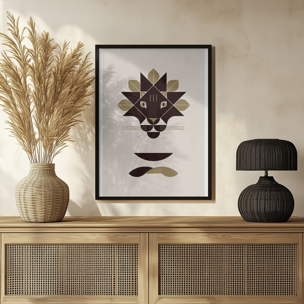 Golden Animals - Lion (white) Poster