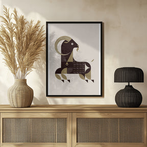 Golden Animals - Kri Kri Goat (White) Poster