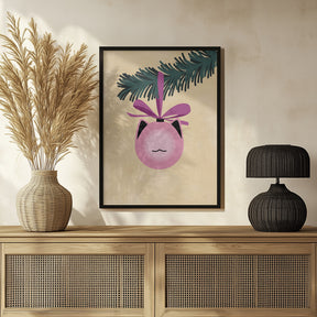 Meowry bauble pink/tan Poster