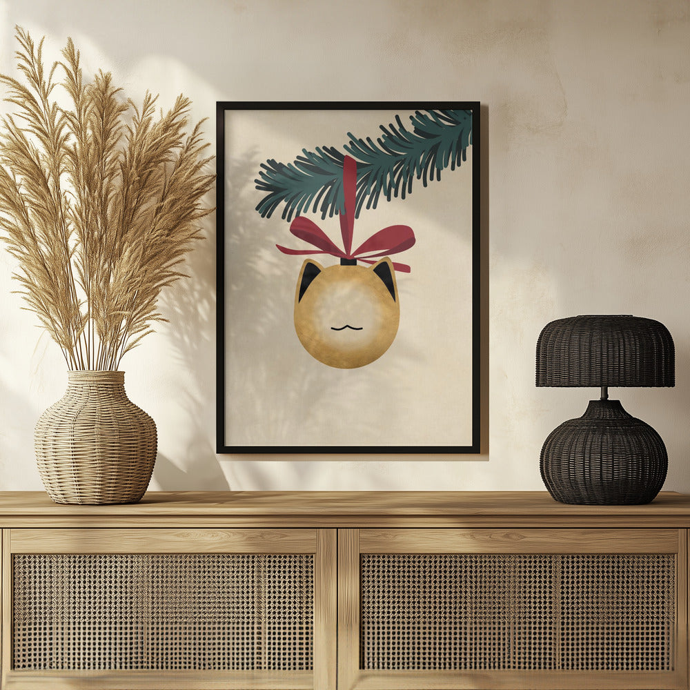 Meowry bauble godl/tan Poster