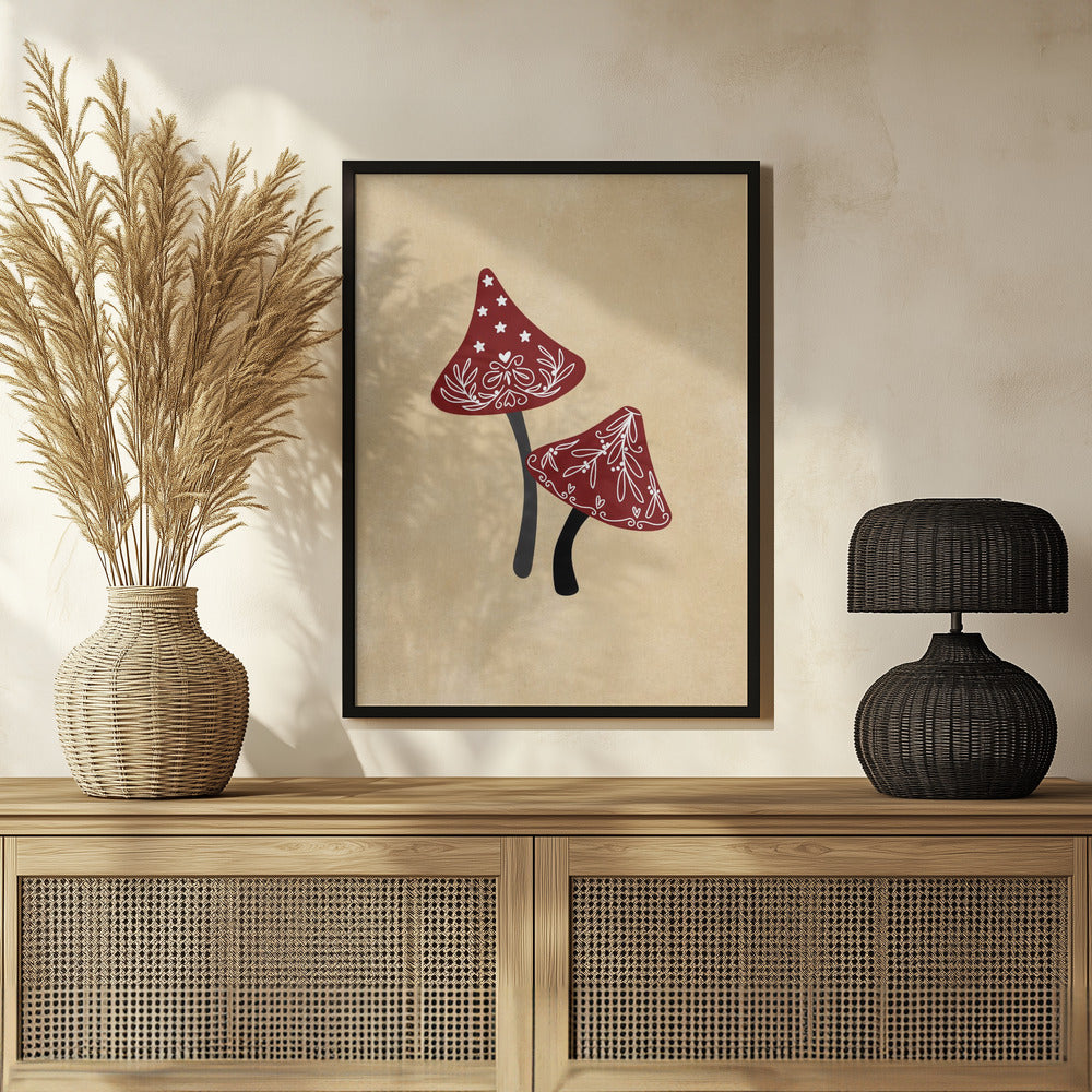 Iced mushrooms red/tan Poster