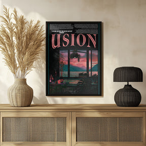 &#039;USION&#039; Fiction vaporwave travel poster Poster