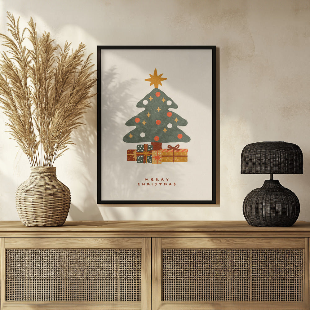 Christmas tree with gifts Poster