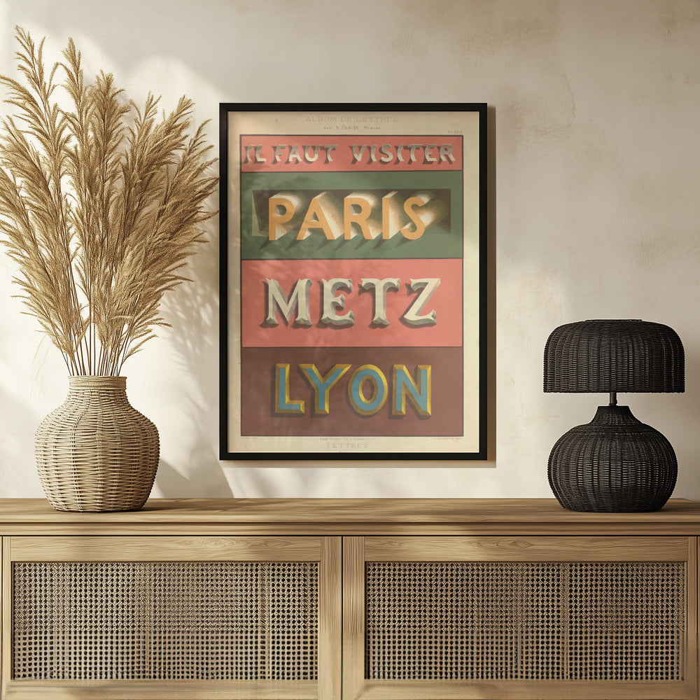 Paris Metz Lyon Poster