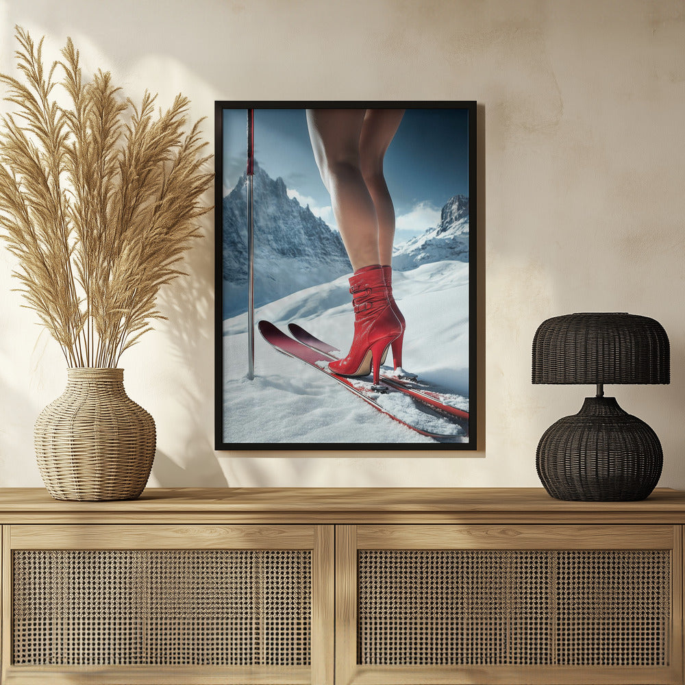 Ski Glamour High Heels Poster