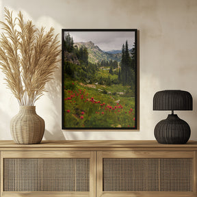 Mount Rainier Paintbrush Poster