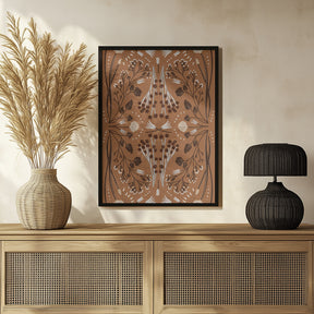 Folk Mirrored Botanicals - Earth Tones Poster