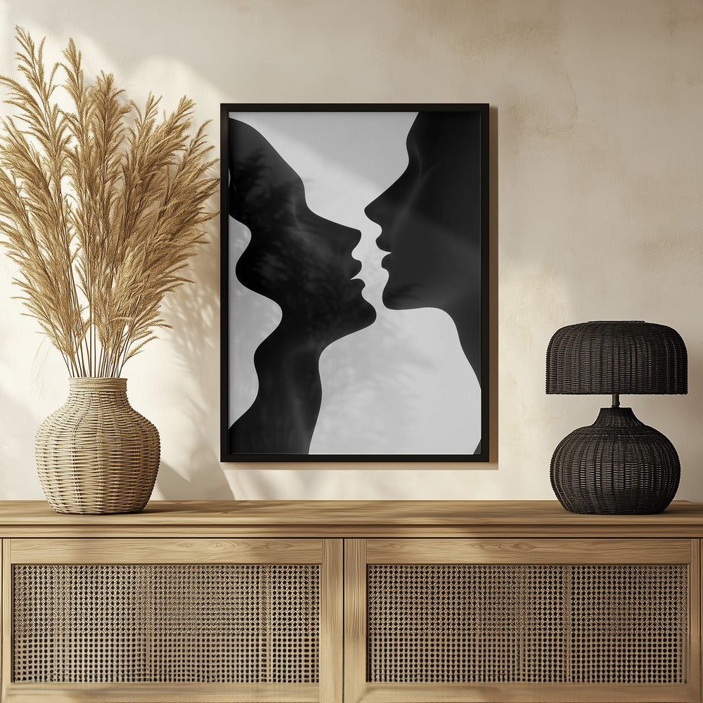 Two Abstract Silhouettes Poster