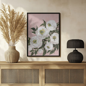 Evadne peonies in pink Poster