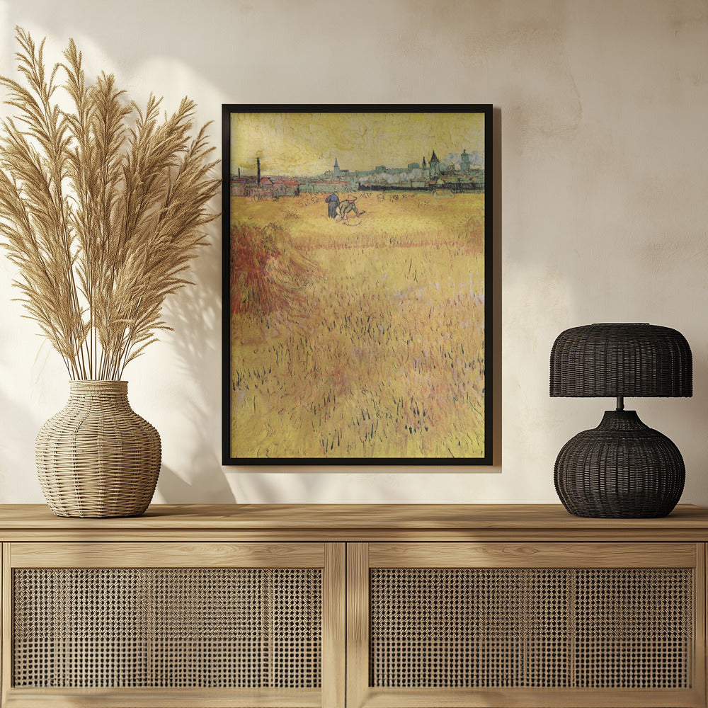 Wheat Field With View of Arles (1888) Poster