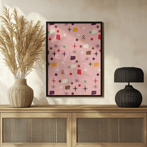 Atomic Pattern Pink Purple Poster