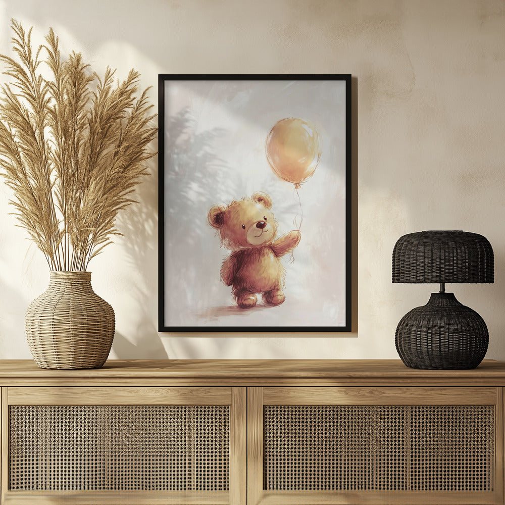 Teddy Bear and Balloon Poster