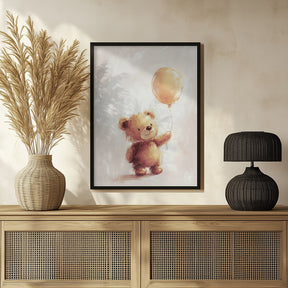 Teddy Bear and Balloon Poster