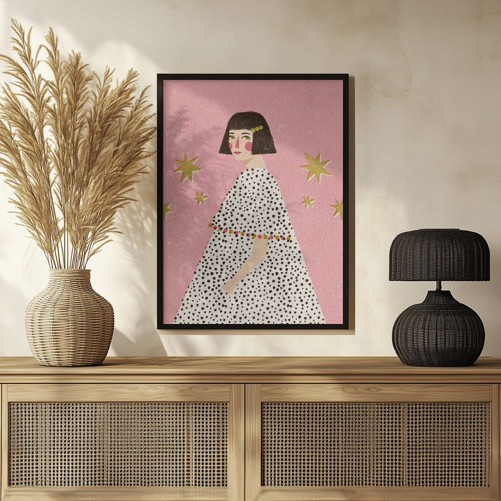 Polka Dots Girl Poster