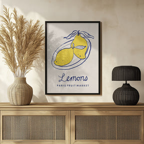 Food Art - Lemons Paris Fruit Market Poster