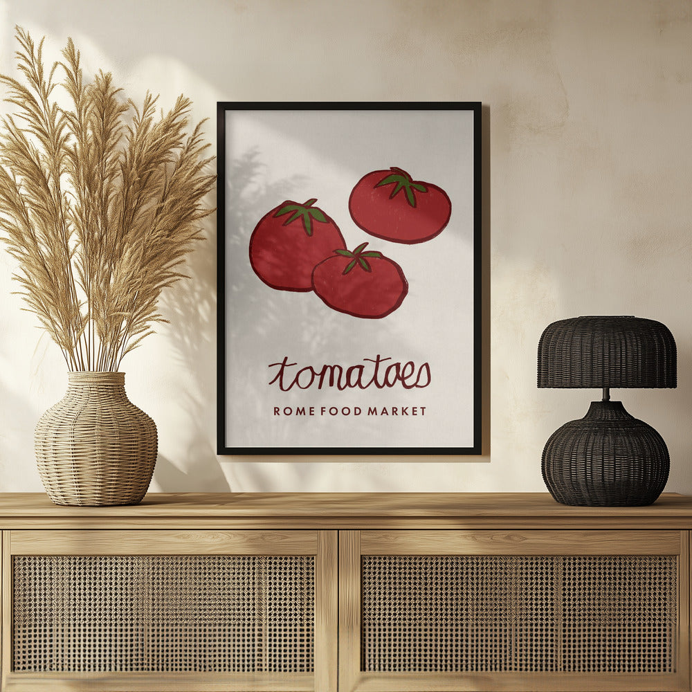 Food Art - Tomatoes Rome Food Market Poster