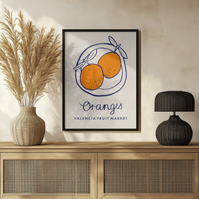 Food Art - Oranges Valencia Fruit Market Poster