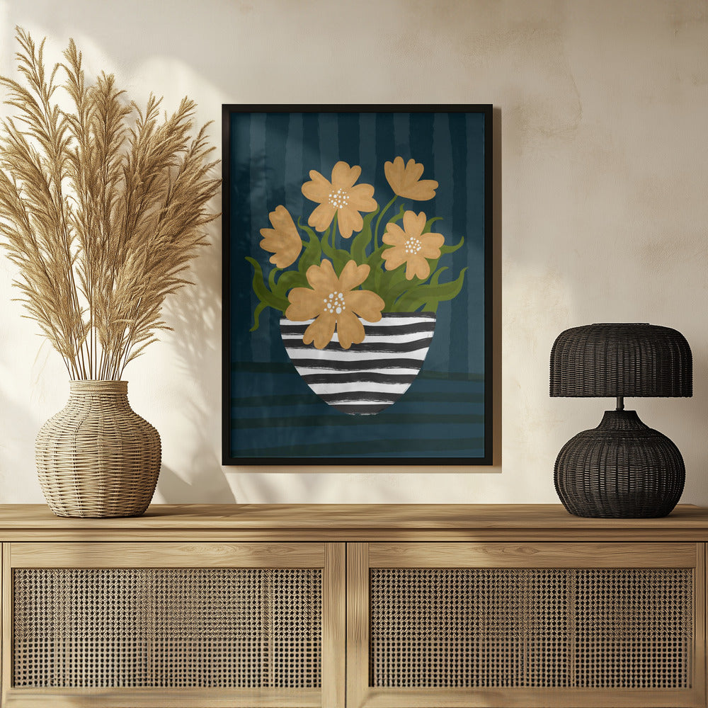 Striped Vase Poster