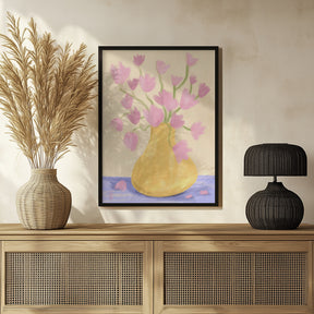 Simple Spring Blossoms In a Vase Illustration Art Poster