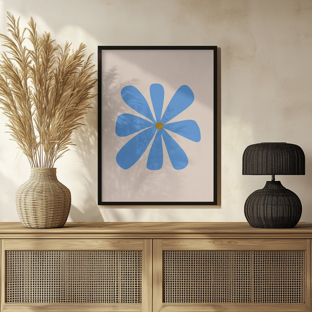 Big Flower - Blue Poster