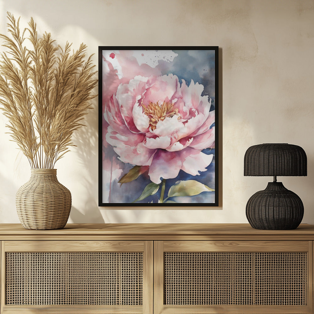 Blooming Peony Poster