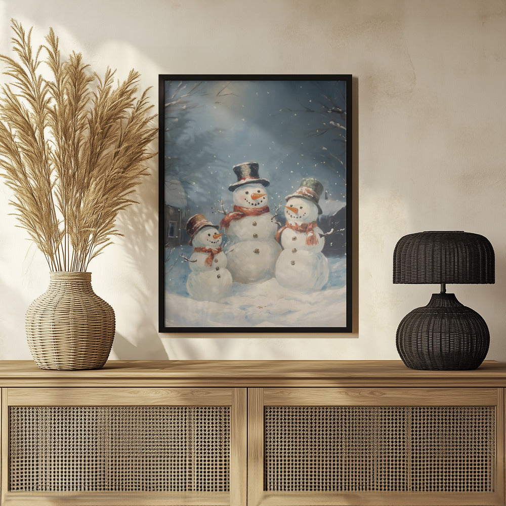 Snowman Family Poster