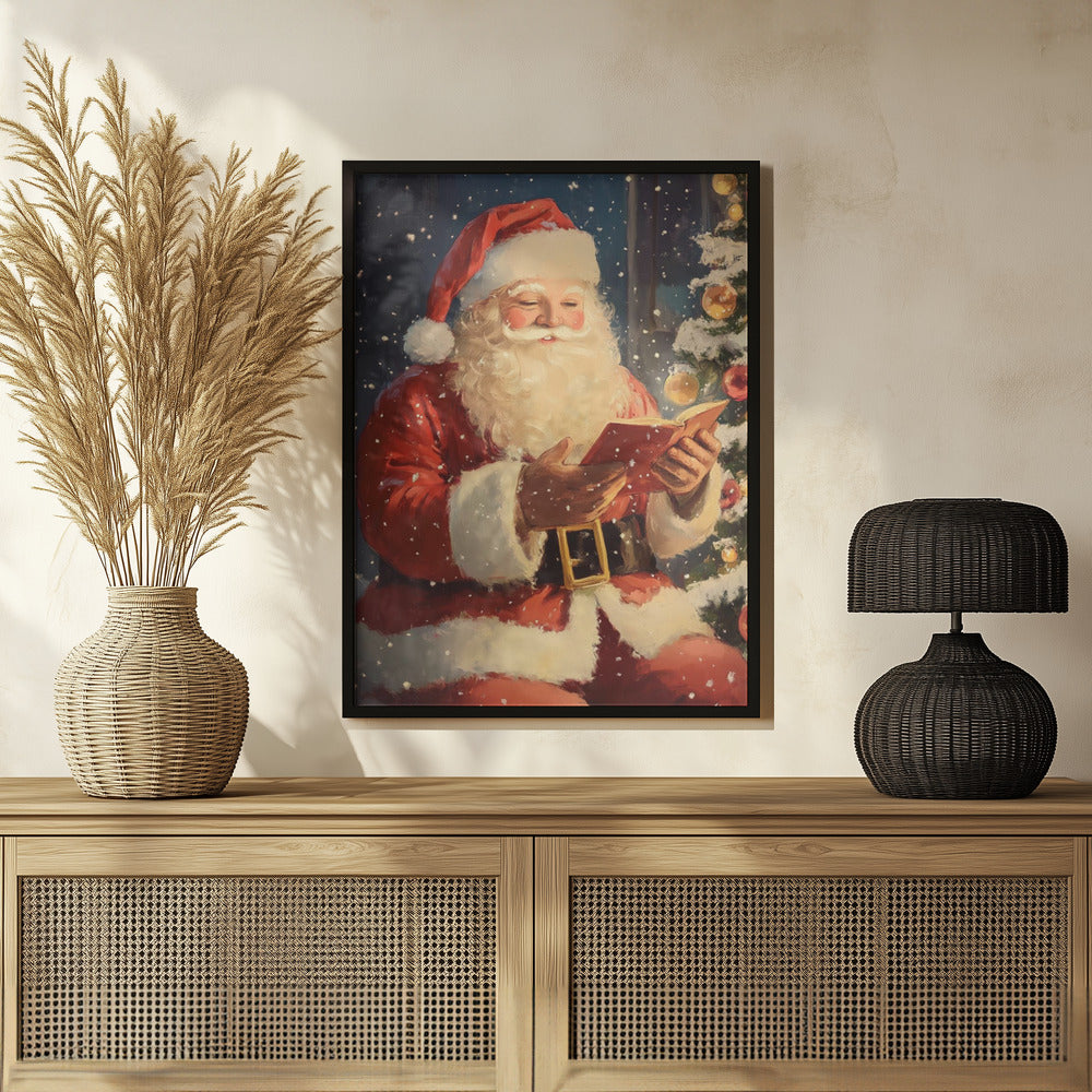 Santa Reading I Poster