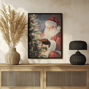 Santa Reading II Poster