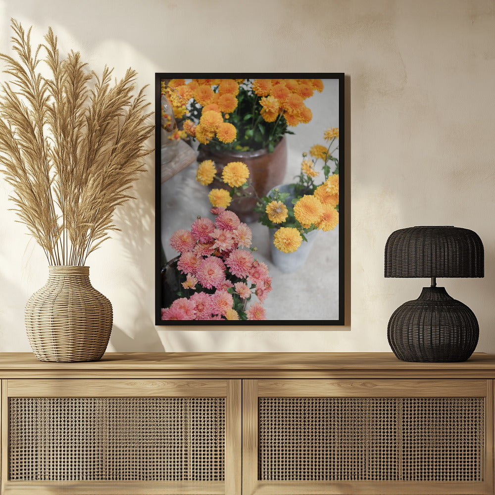 Chrysanthemum Blooms | Autumn Floral Still Life Poster