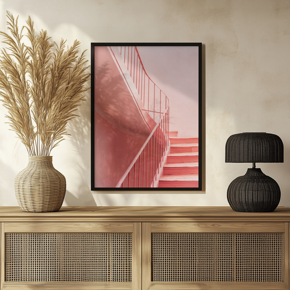 Pink Steps Cannes | Architectural Minimalism Poster