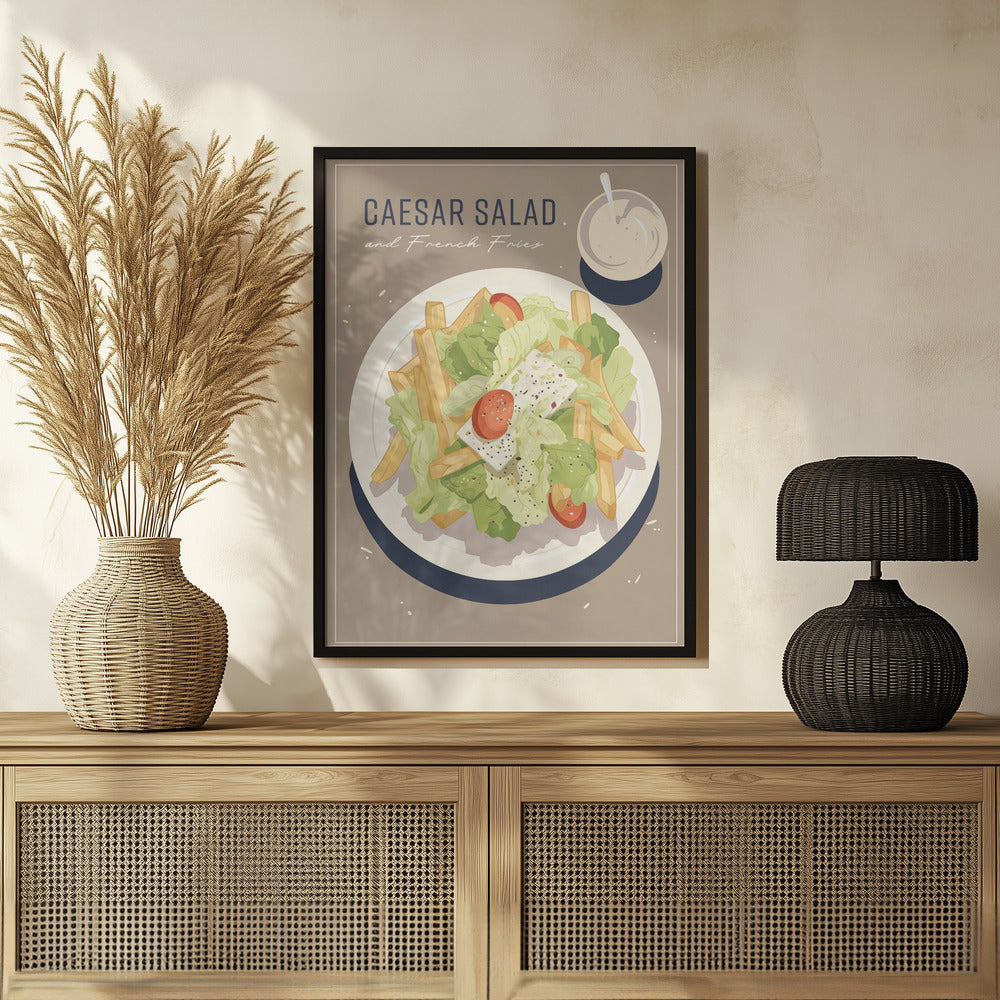 Caesar Salad and French Fries Poster