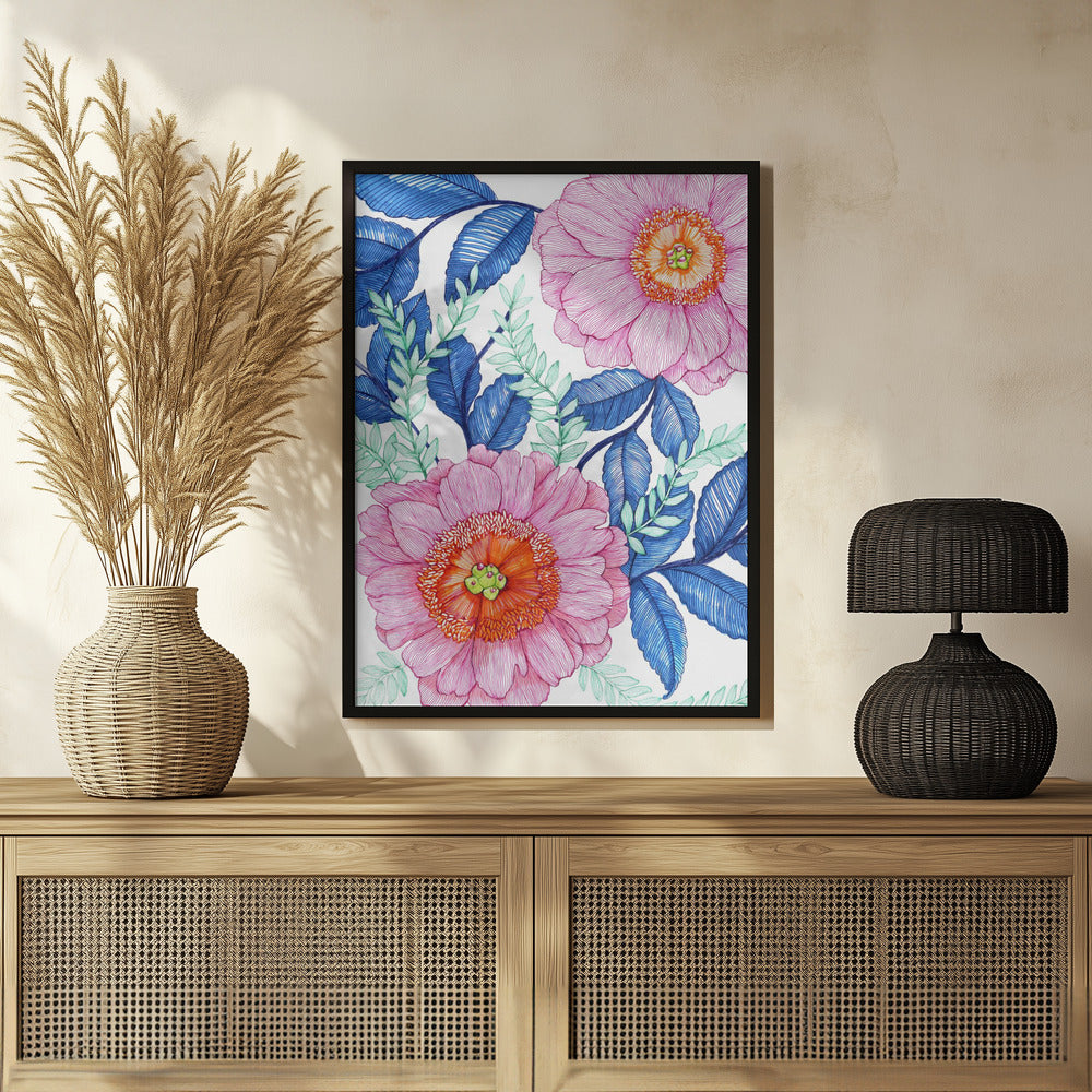 Pink Florals Poster