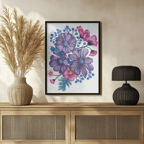 Pink and Purple Florals Poster