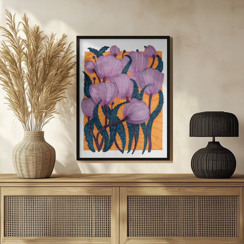 Purple Tulips Poster