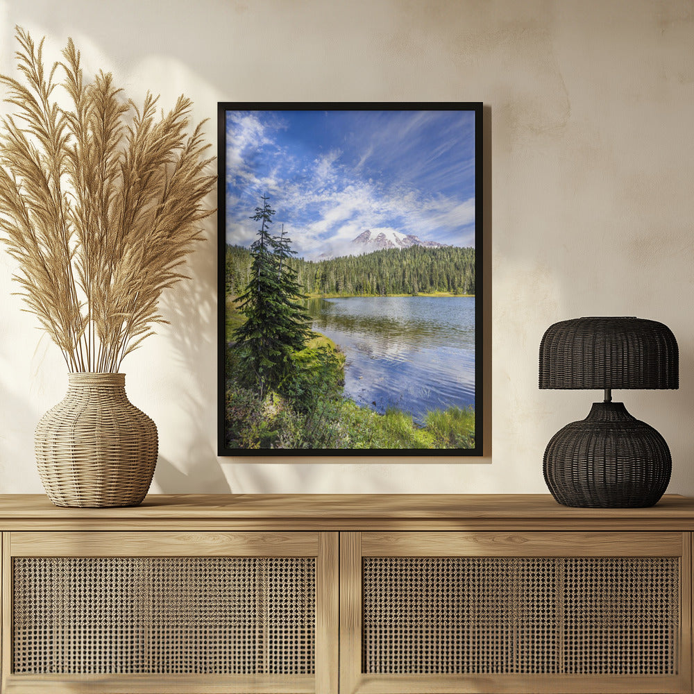 Impressive Mount Rainier and Reflection Lake Poster