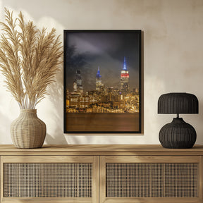 Magnificent midtown Manhattan skyline with Little Island Poster